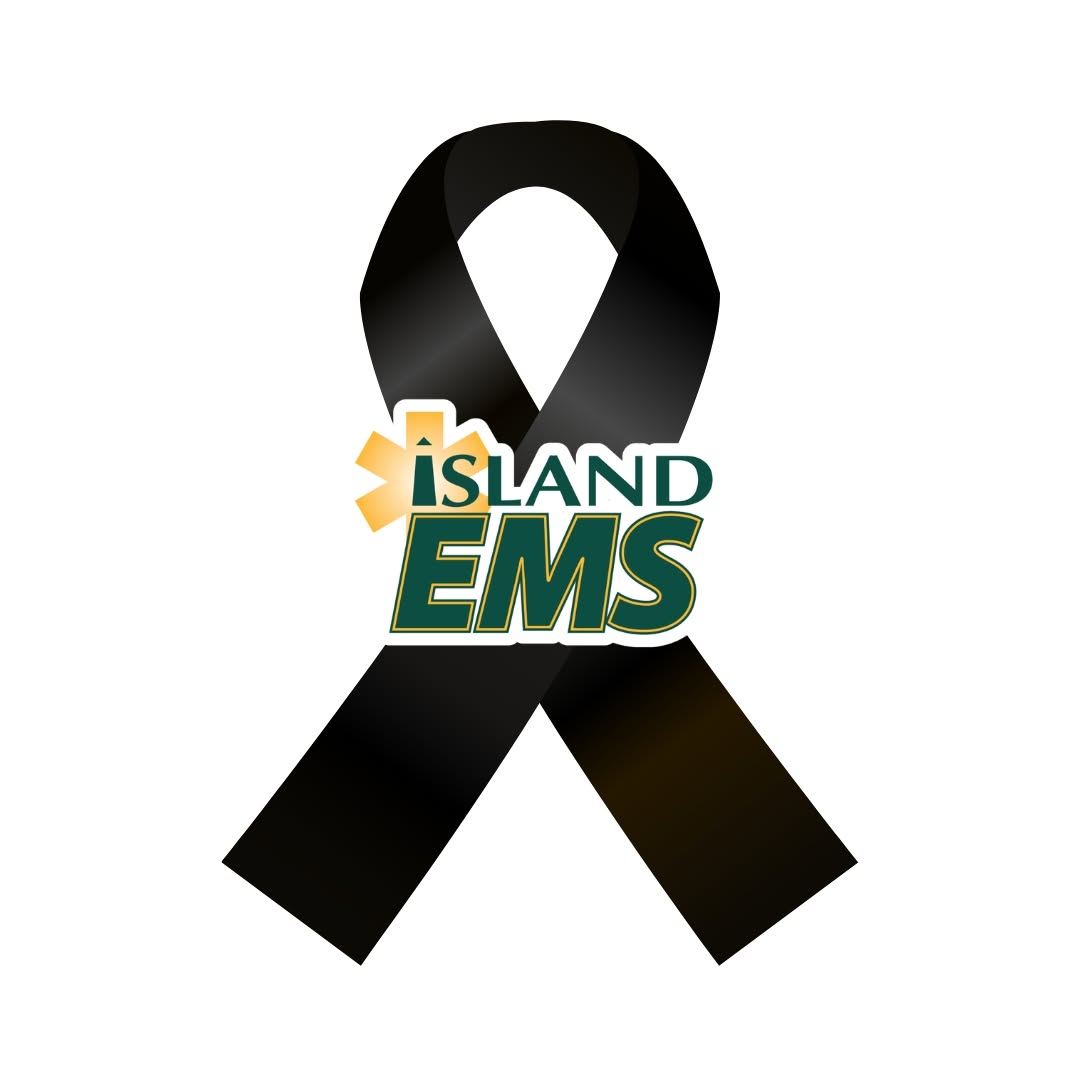 EMS Black Ribbon logo in Honour of the Fallen Paramedics